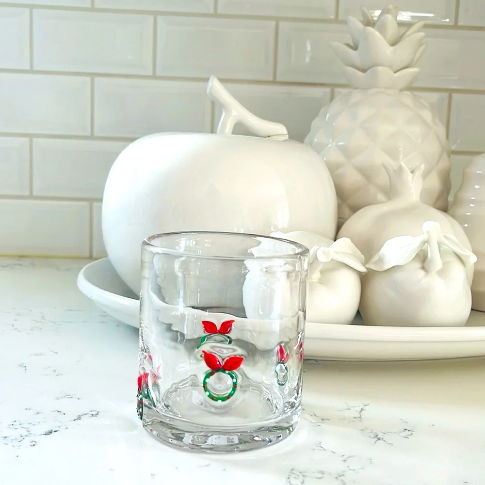 Crate&Barrel Wreath Icon Double Old-Fashioned Glass